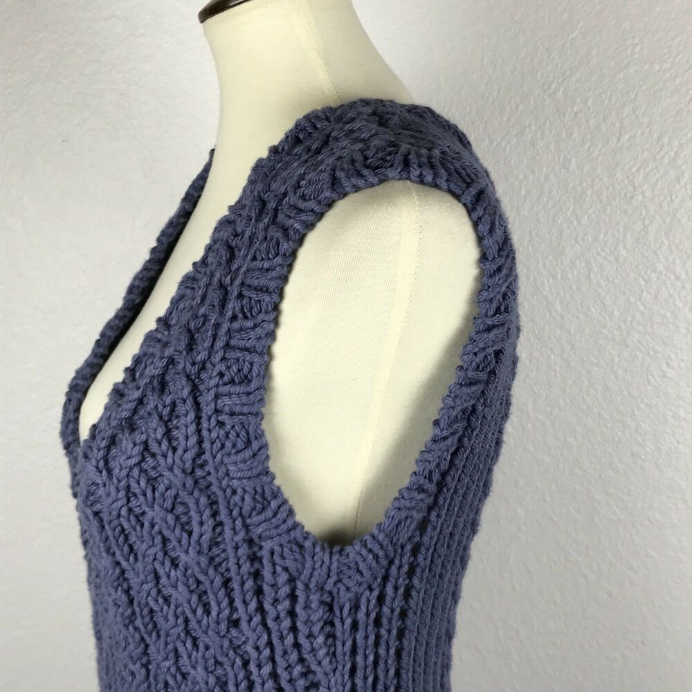 Band of Outsiders Pullover Cable Knit Bodycon Sweater Zipper Dress - Picture 7 of 12